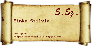 Sinka Szilvia névjegykártya