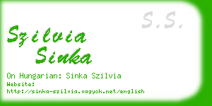 szilvia sinka business card